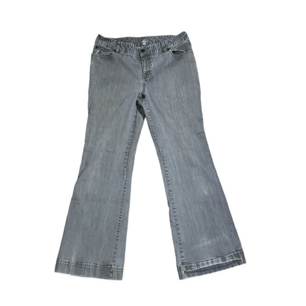 J Jill Women’s Gray‎ Denim Flare Leg Jeans Size 12